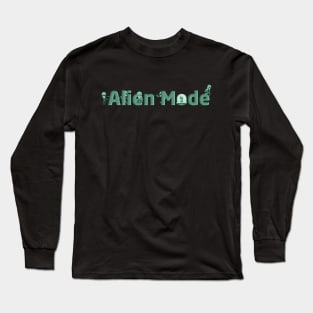 Alien mode cute aliens meditate playing hide seek graphic, UFO outer space lover cartoon, Men Women Long Sleeve T-Shirt